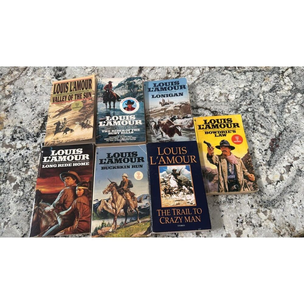 Louis L'Amour Western lot of 7 Books Vintage see Title in Description